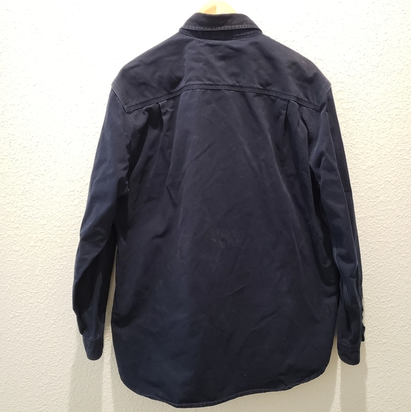 Vintage Carhartt Button Down Heavy Duty Long Sleeve Work Shirt Men's sz L Blue - Picture 4 of 7